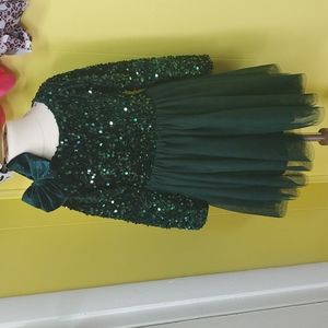 Emerald sequin and tulle dress